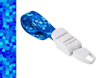 Rolseley Medical Tourniquet with Blue Mosaic Pattern with ABS Plastic Buckle Latex Free for Doctors, Nurses and Paramedics