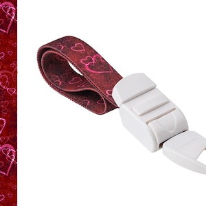 Rolseley Medical Tourniquet with Red Hearts Pattern with ABS Plastic Buckle Latex Free for Doctors, Nurses and Paramedics
