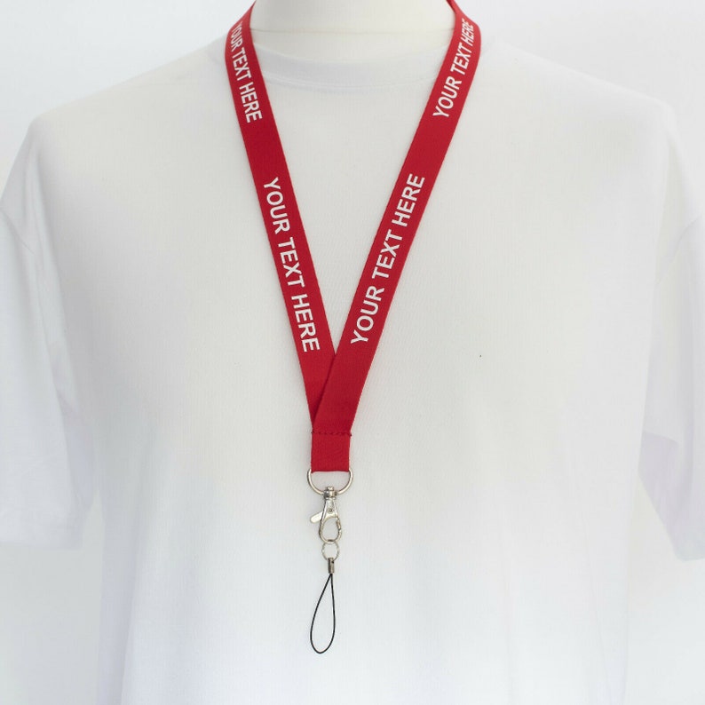 ROLSELEY Personalisierte Lanyard Umhängeband mit benutzerdefiniertem Text Weiß / Schwarz / Silber mit Sicherheit Breakaway Bild 3