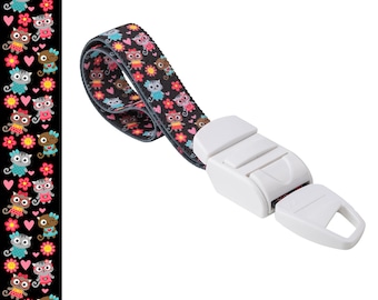 Rolseley Medical Tourniquet Black with Cartoon Cats Kittens Pattern with ABS Plastic Buckle Latex Free for Doctors, Nurses and Paramedics