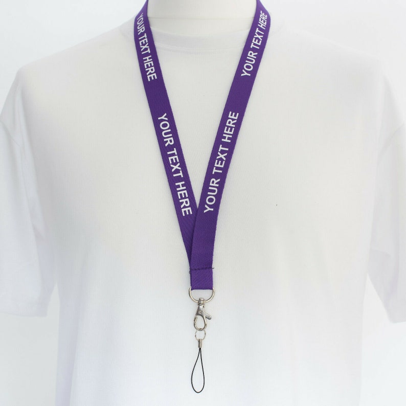 ROLSELEY Personalisierte Lanyard Umhängeband mit benutzerdefiniertem Text Weiß / Schwarz / Silber mit Sicherheit Breakaway Bild 6