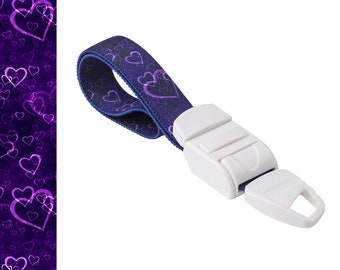 Rolseley Medical Tourniquet with Violet Hearts Pattern with ABS Plastic Buckle Latex Free for Doctors, Nurses and Paramedics