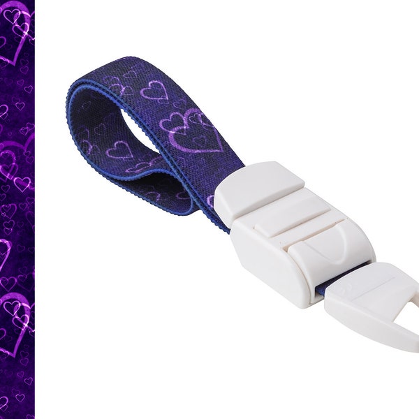 Garrot médical Rolseley avec motif coeurs violets avec boucle en plastique ABS sans latex pour médecins, infirmières et ambulanciers paramédicaux