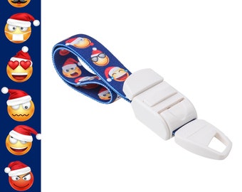 Rolseley Medical Tourniquet Blue with Christmas Emoji Festive Pattern with ABS Plastic Buckle Latex Free for Doctors, Nurses and Paramedics