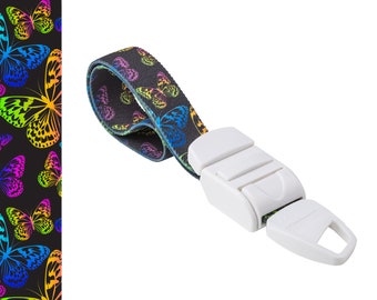 Rolseley Medical Tourniquet Black with Neon Butterfly Pattern with ABS Plastic Buckle Latex Free for Doctors, Nurses and Paramedics