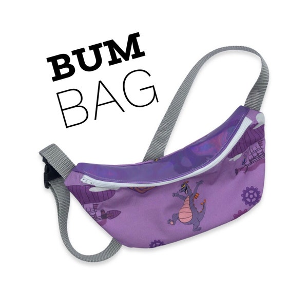 Large Purple Sling Bag | Holographic Fabric | Purple Bum Bag | Purple Hip Bag | Purple Crossbody Bag | Theme Park Bag | Music Festival Bag