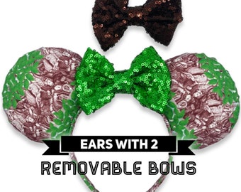 Earth Day | Tree of Life Mouse Ears with 2 Removable Sequin Bows | Mickey Ears | Minnie Ears Headband