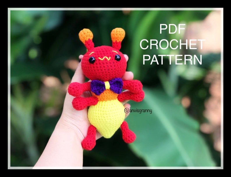 Ant amigurumi crochet pattern, ant crochet toy, ant keychain tutorial, easy crochet for beginners Printable Digital English file image 1