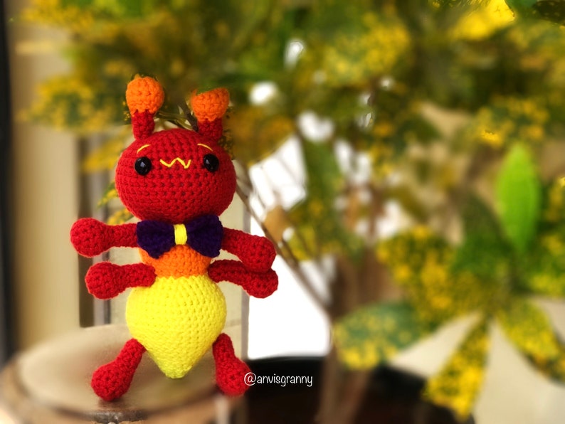 Ant amigurumi crochet pattern, ant crochet toy, ant keychain tutorial, easy crochet for beginners Printable Digital English file image 7