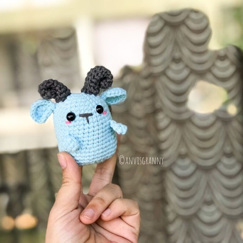 PATTERN: Chinese Zodiac Goat crochet amigurumi Crochet goat keychain Goat Astrology crochet gift Easy crochet tutorial for beginners image 6