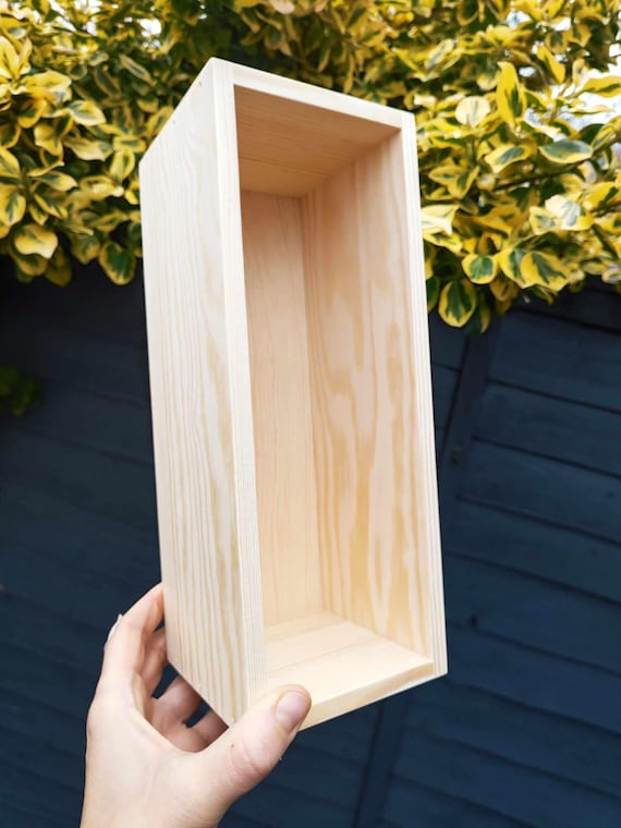Wood Crate Photos Storage Unpainted Unfinished Natural Pine