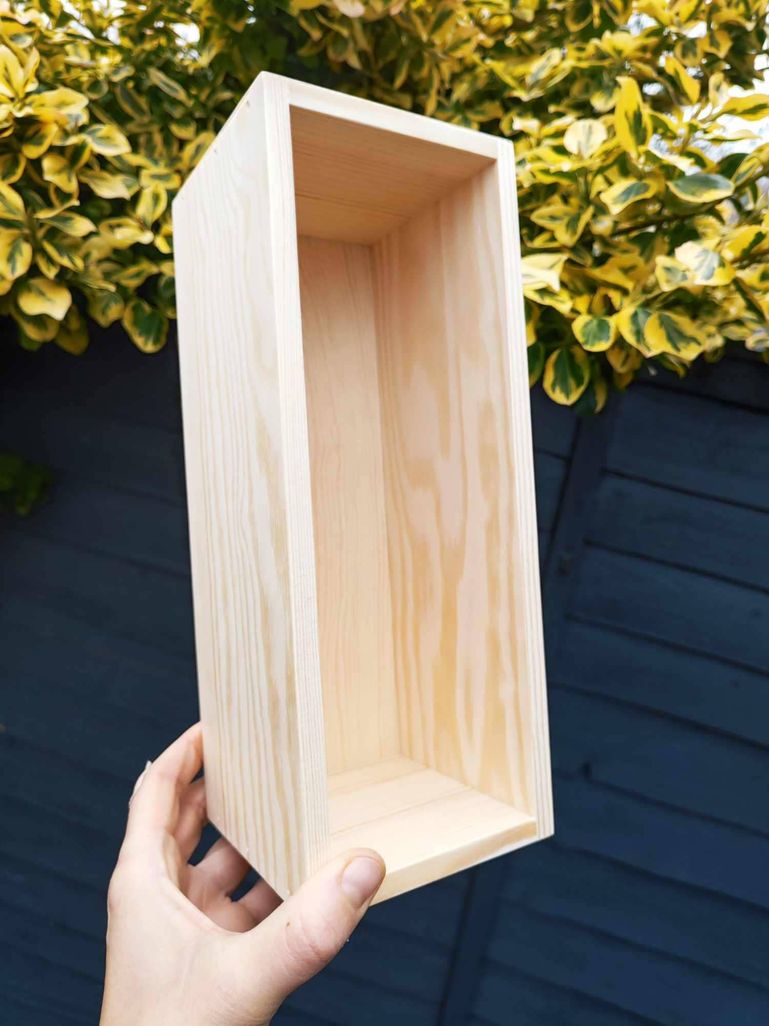 Wood Crate Photos Storage Unpainted Unfinished Natural Pine Wooden