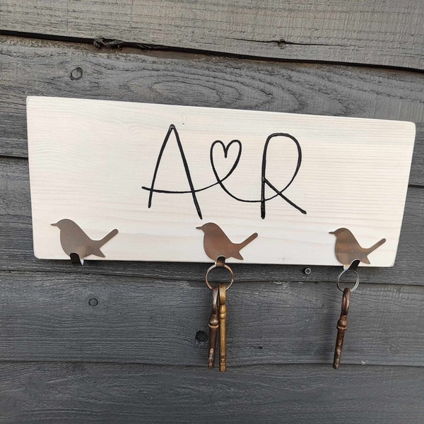 Personalised Robins Key holder wooden key hook crate New home robin box wedding gifts Christmas gifts wood crate box organizer