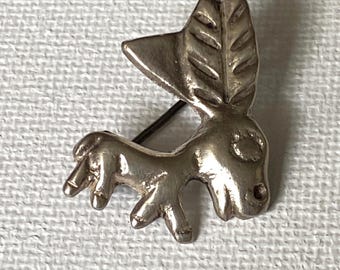 Antique Silver Donkey Burro Brooch from TAXCO