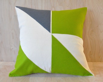 Checkered Past - Pillow Cover  | Green & Gray | Color Block | Modern | Mid Century | Retro | Geometric | Colorblock | Mid-Century | Abstract