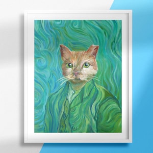 Vincent Van Gogh Cat Art Print