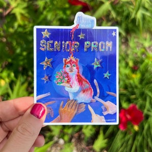 Carrie Cat Glitter Sticker