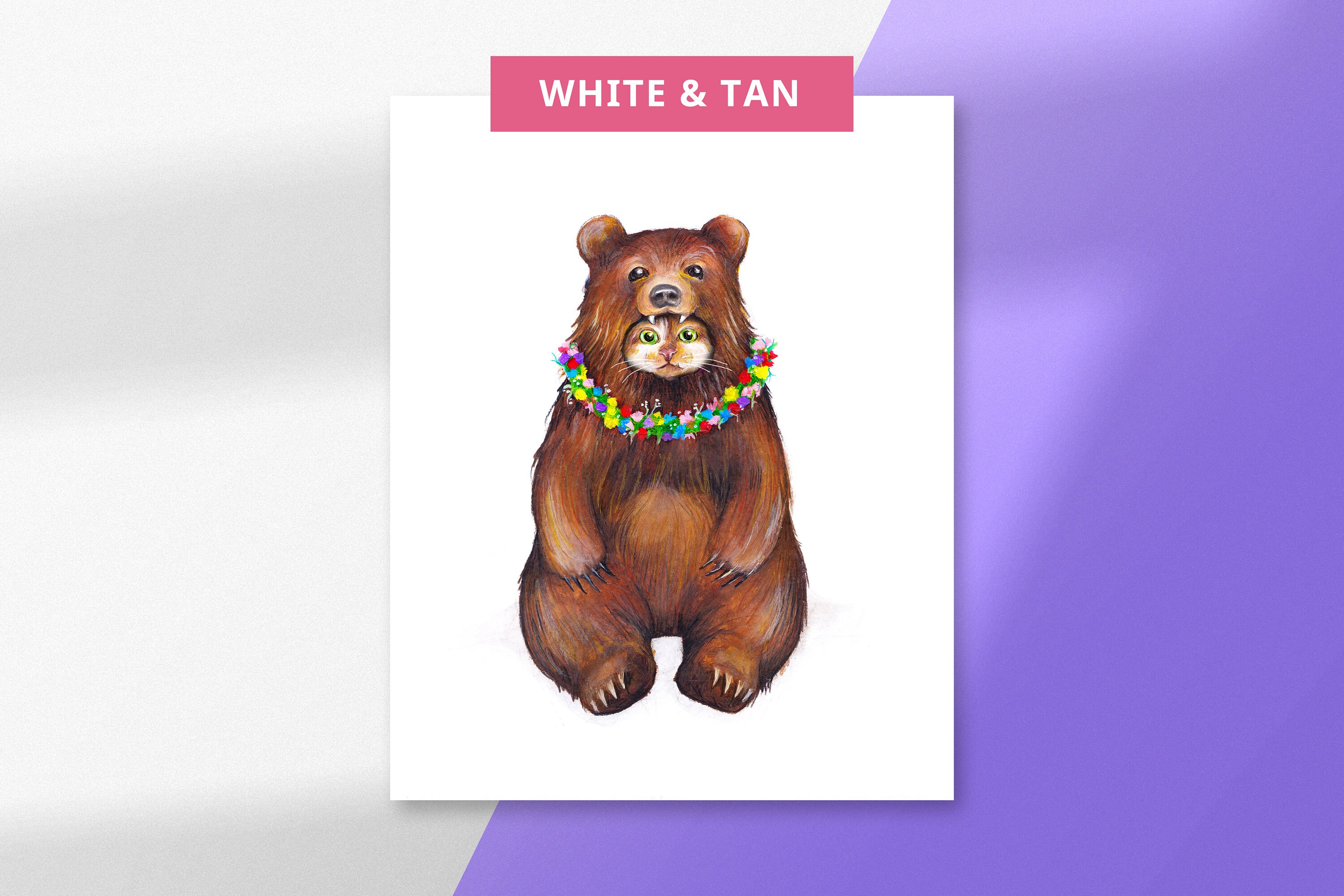 ミッドサマー ベアスーツ 猫アートプリント、複数の猫の色のオプション