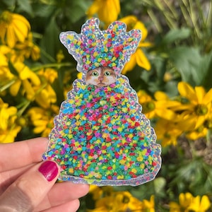 Midsommar May Queen Cat Glitter Sticker