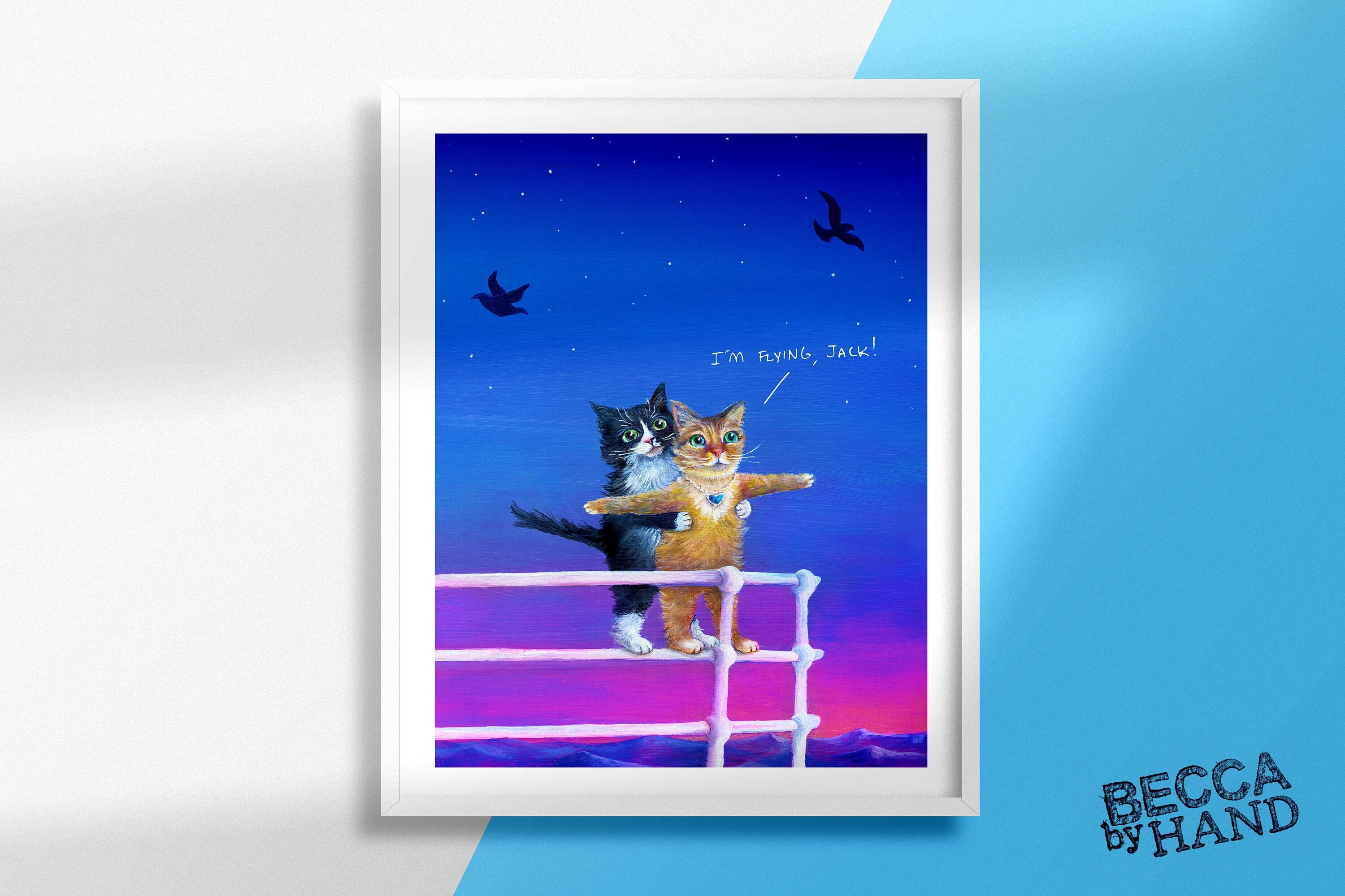 Flying Cat Print 