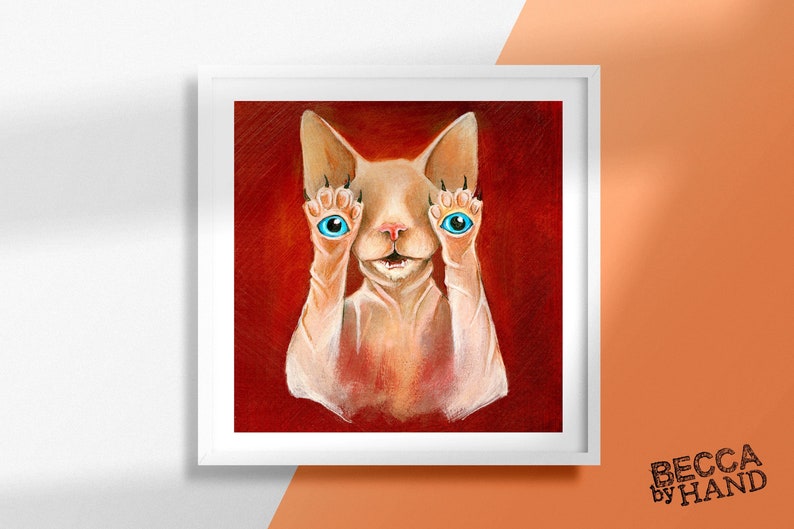 Pan's Labyrinth Sphynx Cat Art Print image 1