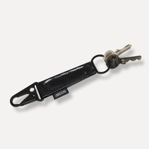 Blackout Heavy Duty Trigger Snap Key Clip Key Ring Black Leather