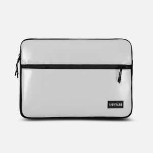 MacBook Pro 16-inch hoes met vak (van geüpcycled materiaal), grijze recycle-laptophoes voor nieuwe MacBook Pro 16" M4/M3 (2025), tas/hoes