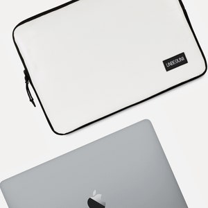 13 inch laptop case from upcycled fabric, White laptop sleeve for 13" MacBook Pro and 13" MacBook Air, Laptop bag/cover for 13-inch MacBook