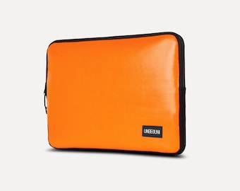 MacBook Pro 16 case from upcycled fabric (eco), Orange recycle laptop sleeve for new MacBook Pro 16 inch M3/M2 (2024/2023), Laptop cover/bag