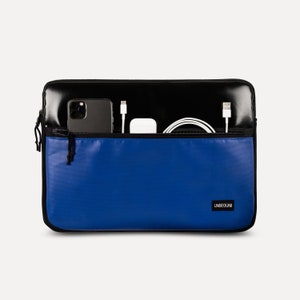 Funda para Surface Pro 11 con bolsillo (de tela reciclada), funda ecológica negra y azul para portátil Microsoft Surface Pro 11/10/9 (2025), funda/bolsa