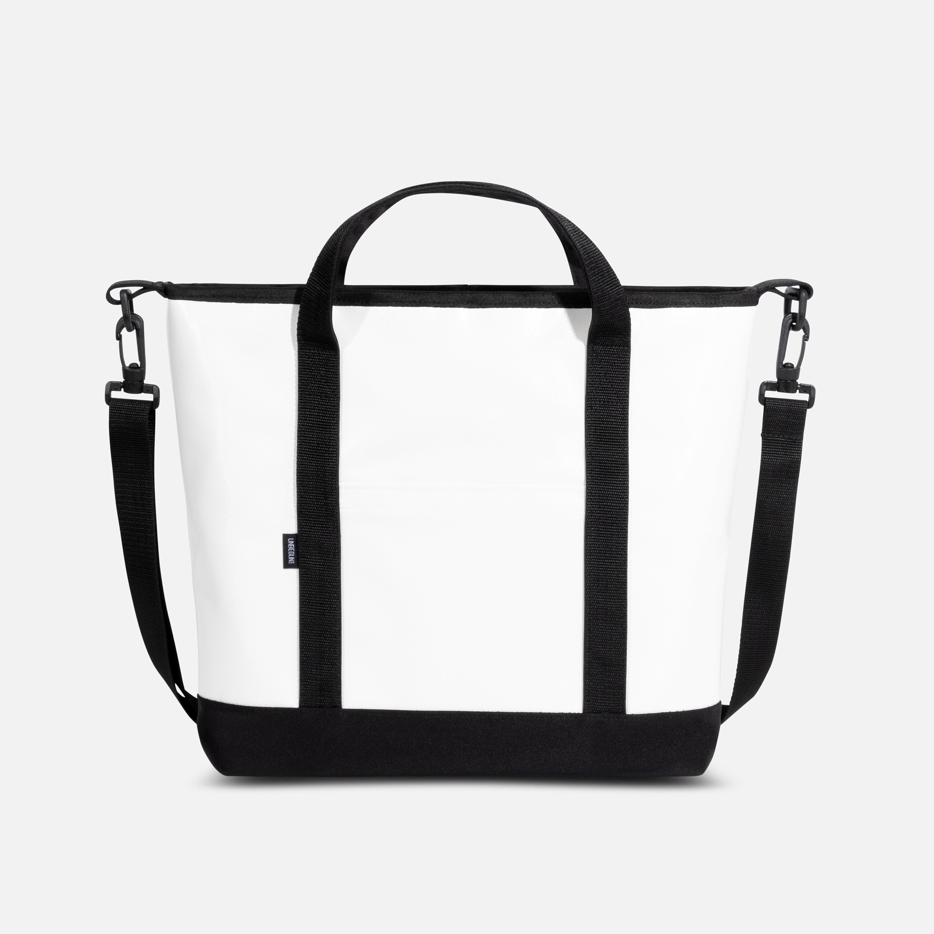 White tote bag from upcycled fabric - Sustainable handbag or shopping bag, Messenger bag or laptop bag handmade in Amsterdam (eco and vegan)
