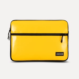 Yellow MacBook case from upcycled fabric (eco) - Recycle laptop sleeve or cover for MacBook Air/Pro 13 inch & MacBook Pro 16 inch M4 (2025)