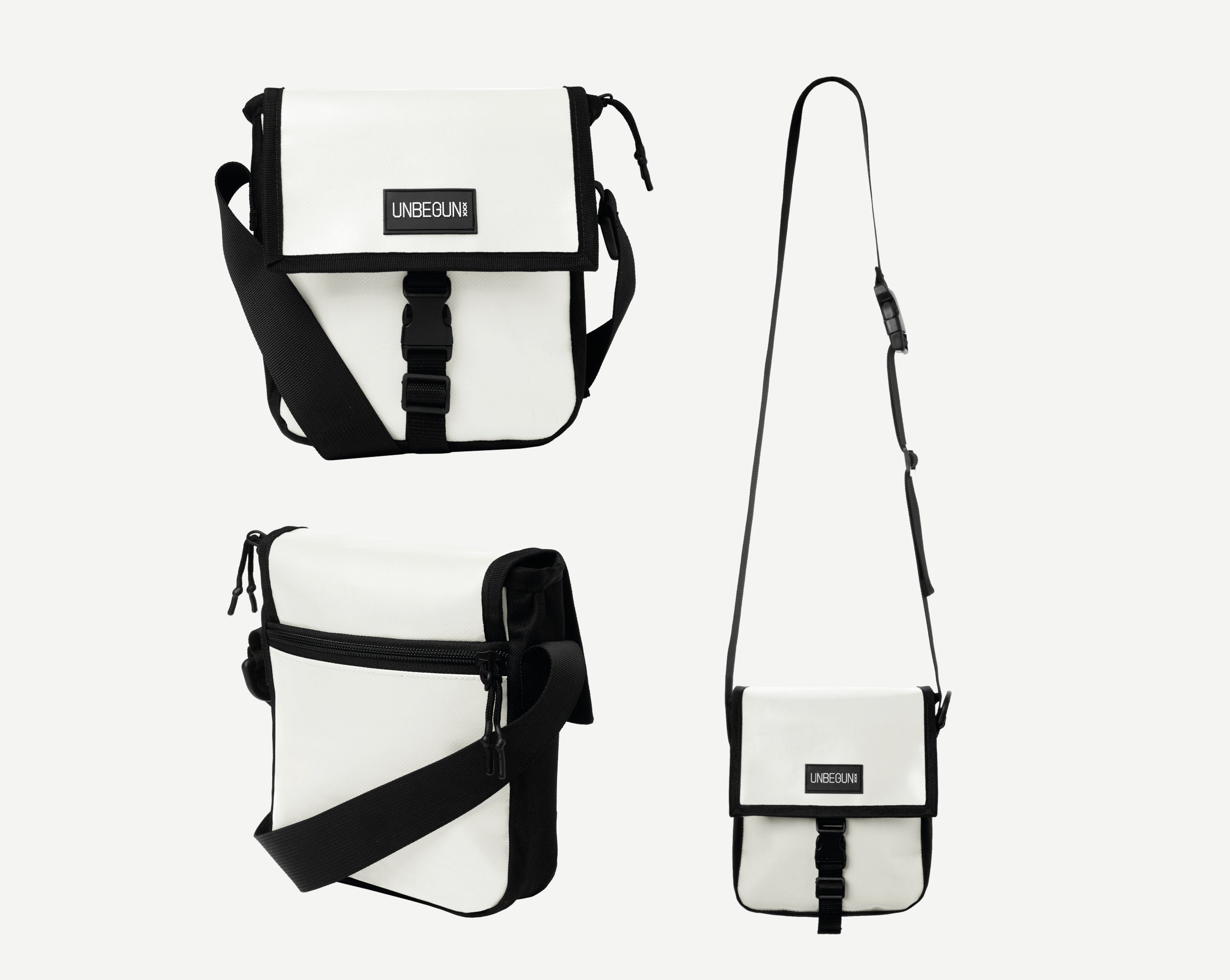 Shoulder bag Small Vegan Crossbody Purse with Zipper Sustainable clutch bag off vegan leather and cotton