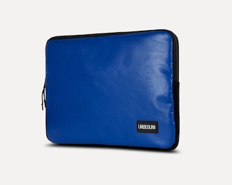 Blaue Laptop Tasche aus Upcycling-Stoff (2024), nachhaltige Laptop Tasche für 15 Zoll MacBook Air M2 & MacBook Pro 13 Zoll/14 Zoll/16 Zoll M3