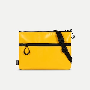 Sac à bandoulière jaune en tissu recyclé (éco), sac à main Recycle, Sacoche, sac à bandoulière Vegan, petit sac à bandoulière