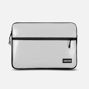 MacBook case from upcycled fabric (eco) - Grey recycle laptop sleeve/cover for MacBook Air 15&quot; & MacBook Pro 13 inch/14 inch/16 inch (2025)