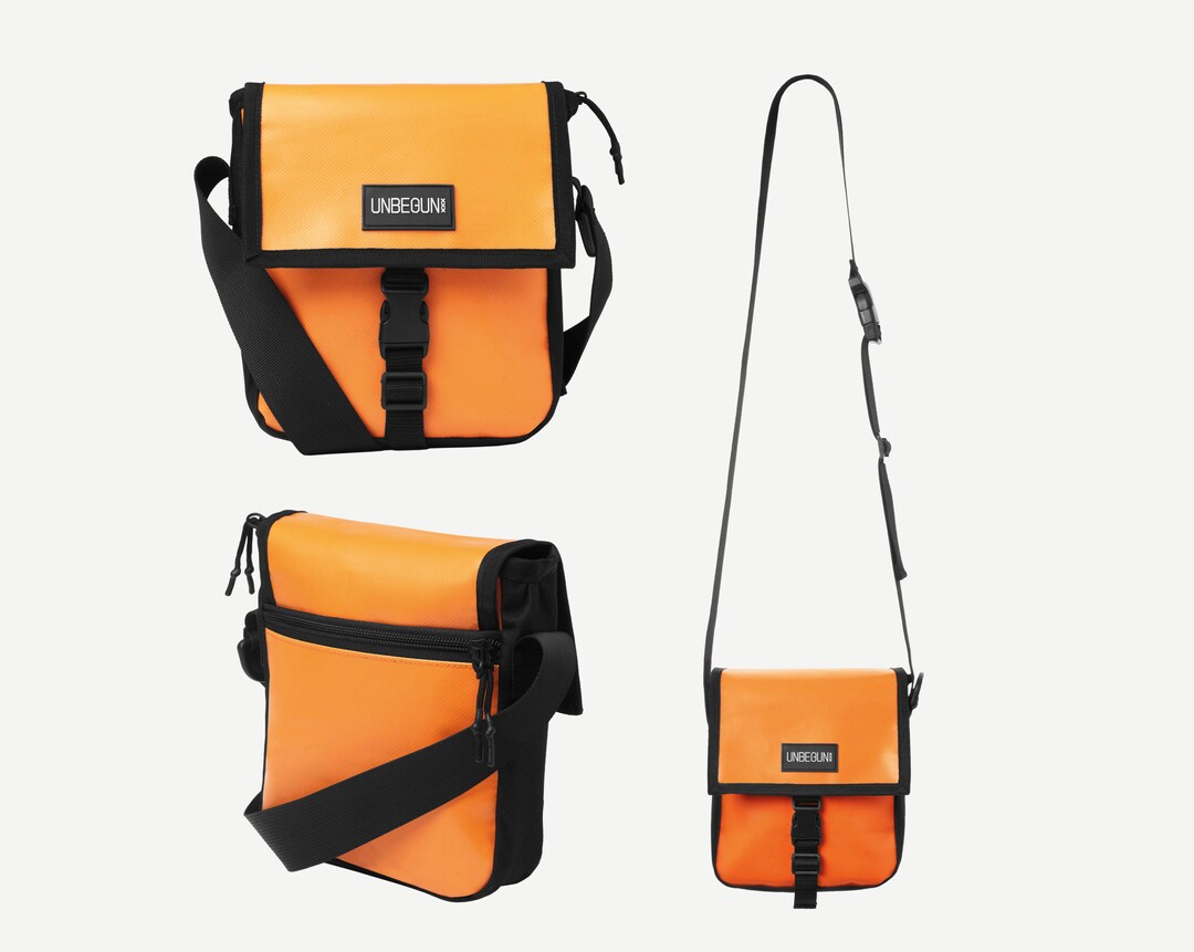 Orange Crossbody Bag From Upcycled Fabric Small Handbag or Etsy