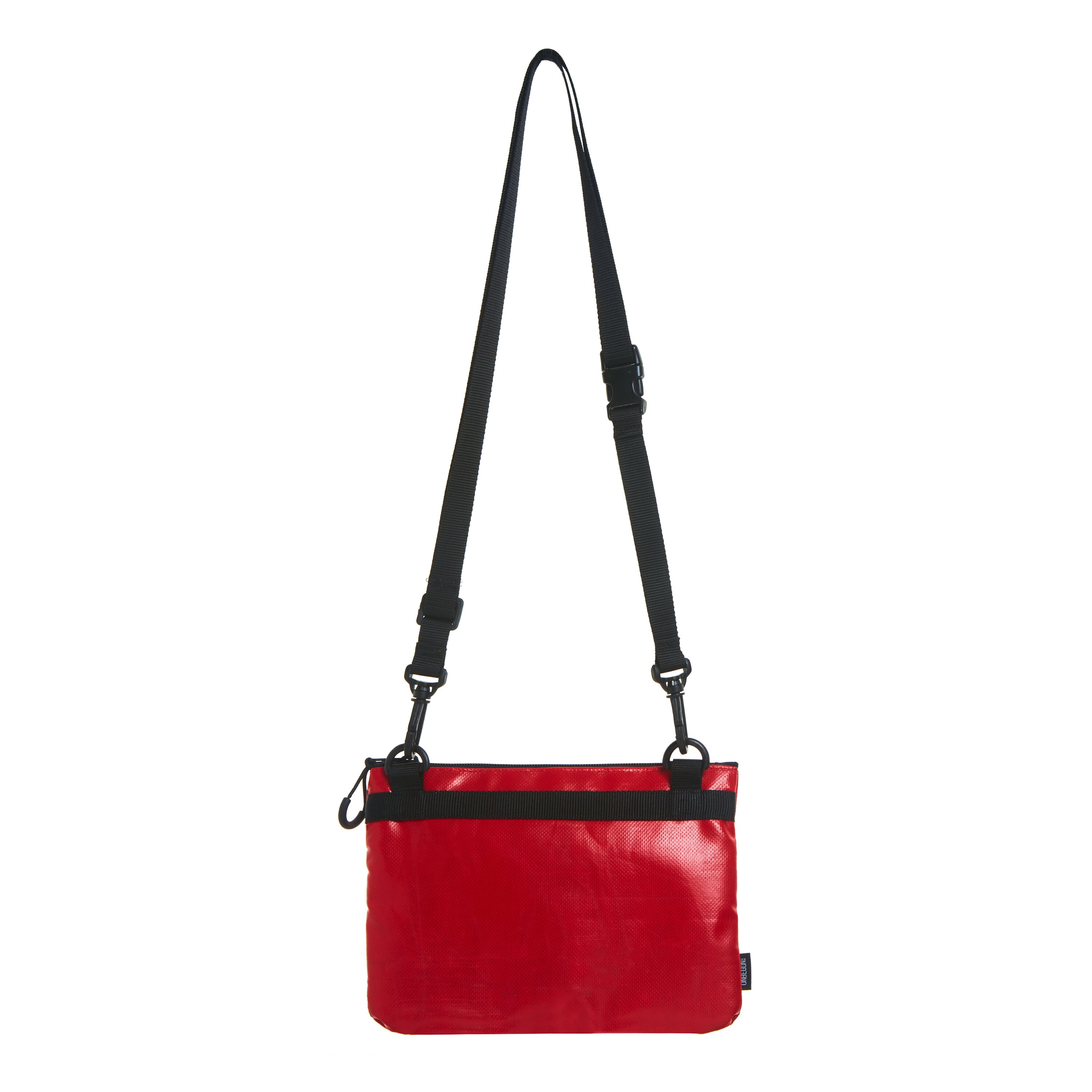 ★TOUT Y EST★ Belted Shoulder Bag Red Bean LM5422FRB Red Shoulder Bag From Upcycled Fabric (eco), Recycle Handbag