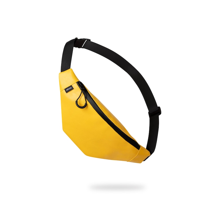 Yellow Fanny Pack From Upcycled Fabric Sustainable Hip Bag Etsy