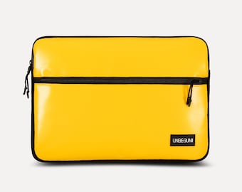 Lenovo ThinkBook 15 G3 case with compartment (from upcycled fabric), Yellow laptop sleeve for new Lenovo ThinkBook 15 G3/G2 (15.6" - 2022)