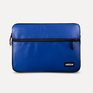 MacBook Pro 16-inch hoes met vak (van geüpcycled materiaal), blauwe laptophoes voor nieuwe MacBook Pro 16" M4/M3 (2025), laptoptas/hoes