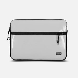 Grijze MacBook Pro 14-hoes met extra vak (van geüpcyclede stof), recyclebare laptophoes voor nieuwe MacBook Pro 14 inch M4/M3 (2025)