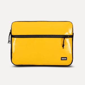 Étui pour MacBook Pro 14 pouces avec compartiment avant (en tissu recyclé), Housse/housse jaune pour ordinateur portable pour MacBook Pro 14 pouces M4/M3 (2025/2024)