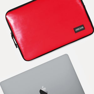 13 inch laptop case from upcycled fabric, Red laptop sleeve for 13&quot; MacBook Pro and 13&quot; MacBook Air, Laptop bag/cover for 13-inch MacBook