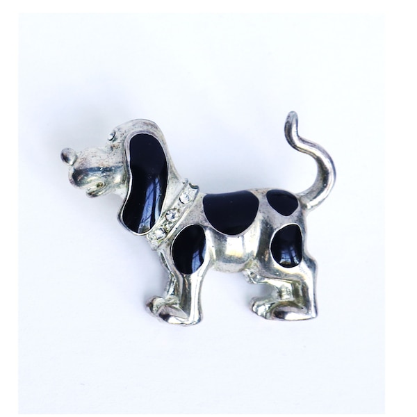 Vintage Dog Brooch Basset Hound Pin