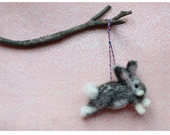 Needle felt bunny ornament Rabbit ornament Bunny Brooch Bunny Garland Pet Bunny Gift Christmas Bunny Decor