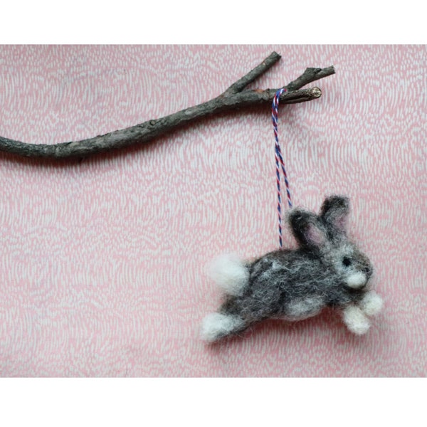 Needle felt bunny ornament Rabbit ornament Bunny Brooch Bunny Garland Pet Bunny Gift Christmas Bunny Decor