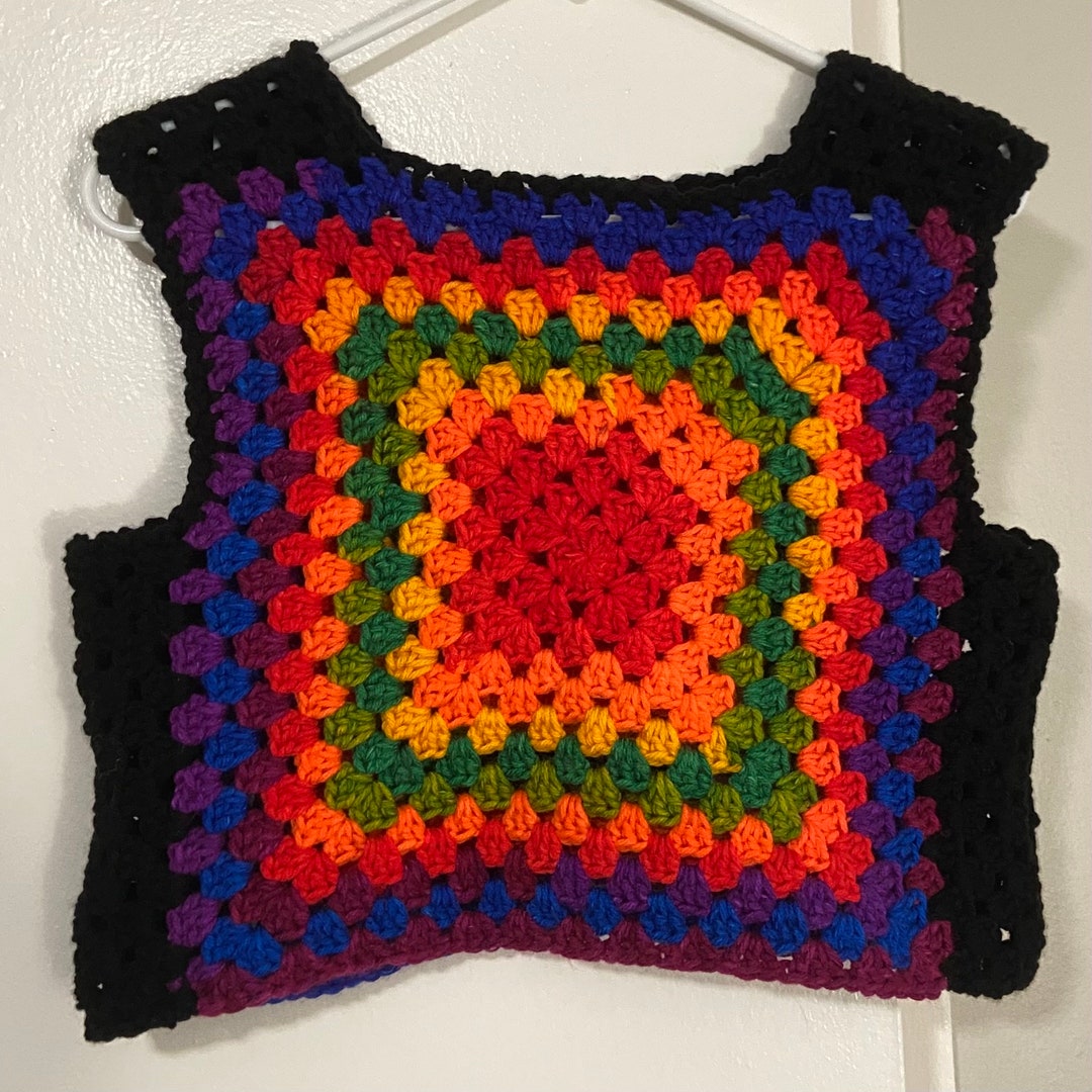 Granny Square Crochet Tank Top Etsy