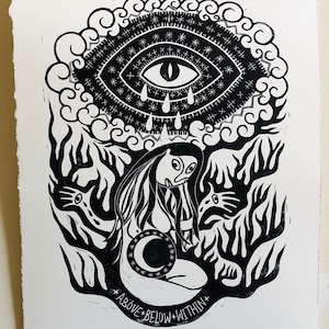 ABOVE + BELOW + WITHIN Print Occult Esoteric Magick Witchcraft Abracadabra Moon