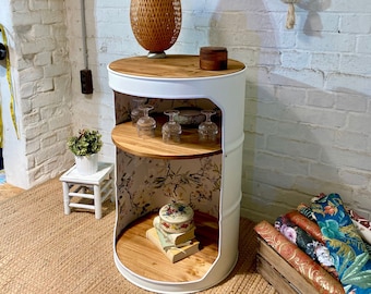 Bar - side cabinet - bar table made from a 208L barrel